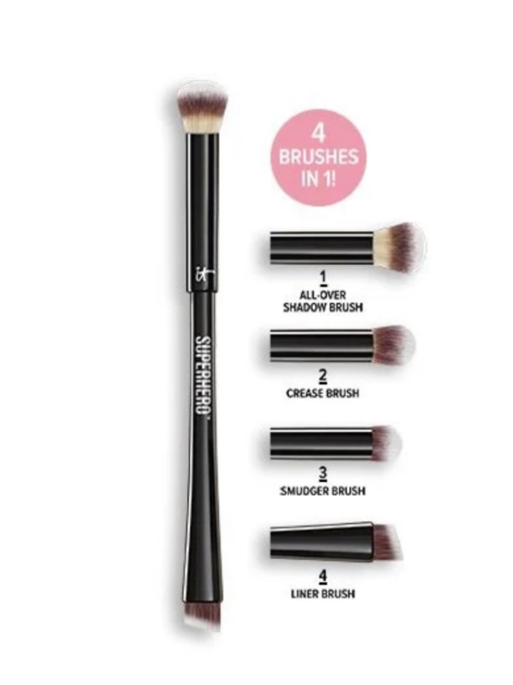 NWT HEAVENLY LUXE SUPERHERO 4-IN-1 EYE -TRANSFORMING SUPER SHADOW & LINER BRUSH